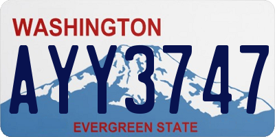 WA license plate AYY3747