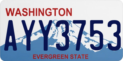 WA license plate AYY3753