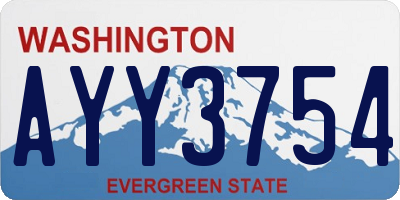 WA license plate AYY3754