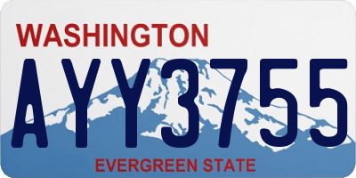 WA license plate AYY3755