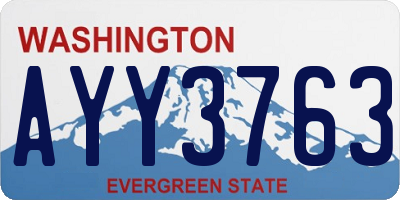 WA license plate AYY3763