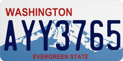 WA license plate AYY3765