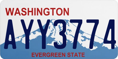 WA license plate AYY3774