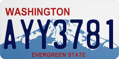 WA license plate AYY3781