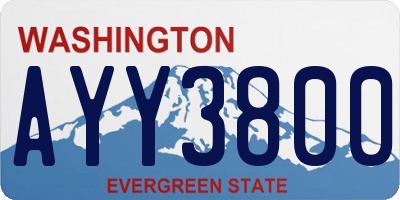 WA license plate AYY3800