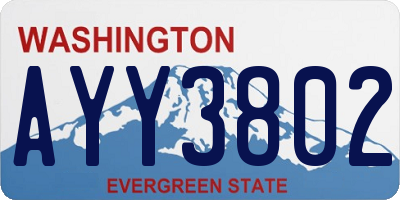 WA license plate AYY3802