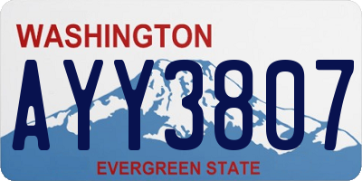 WA license plate AYY3807