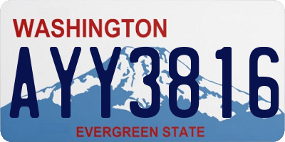 WA license plate AYY3816