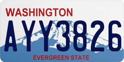 WA license plate AYY3826