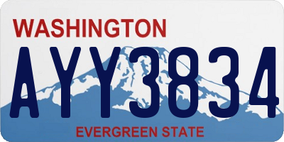 WA license plate AYY3834