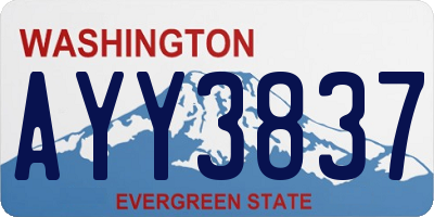 WA license plate AYY3837