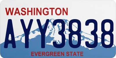 WA license plate AYY3838