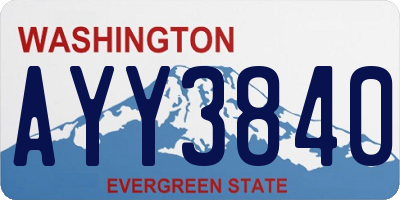 WA license plate AYY3840