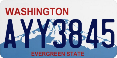 WA license plate AYY3845