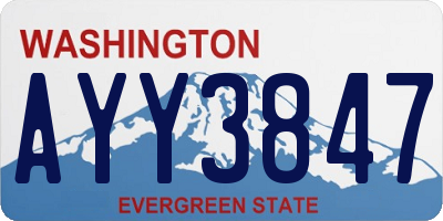 WA license plate AYY3847