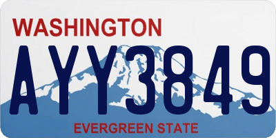 WA license plate AYY3849