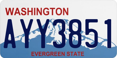 WA license plate AYY3851