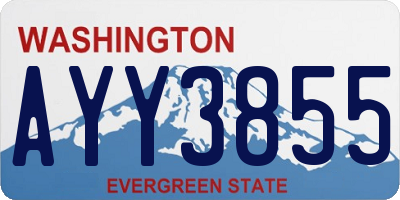 WA license plate AYY3855