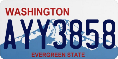 WA license plate AYY3858