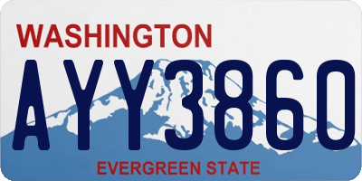 WA license plate AYY3860