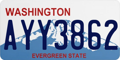 WA license plate AYY3862