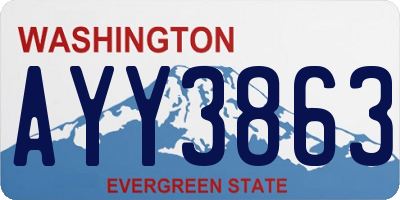 WA license plate AYY3863