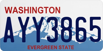 WA license plate AYY3865