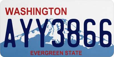 WA license plate AYY3866