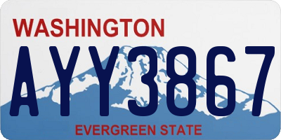 WA license plate AYY3867