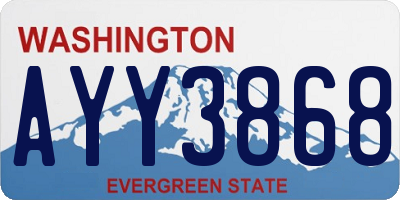 WA license plate AYY3868