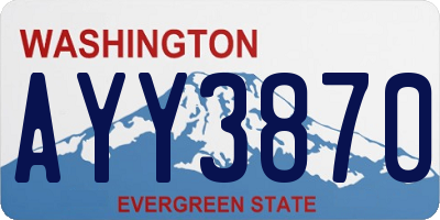 WA license plate AYY3870