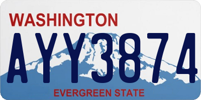 WA license plate AYY3874