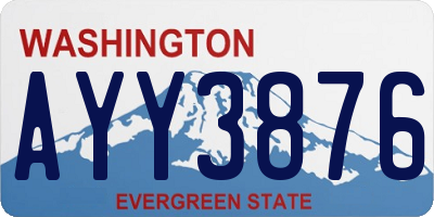 WA license plate AYY3876