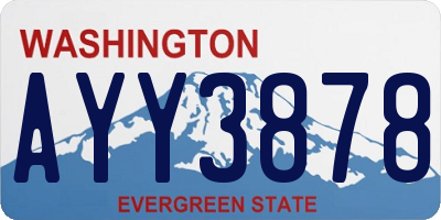 WA license plate AYY3878