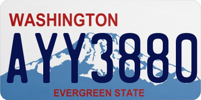 WA license plate AYY3880