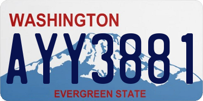 WA license plate AYY3881