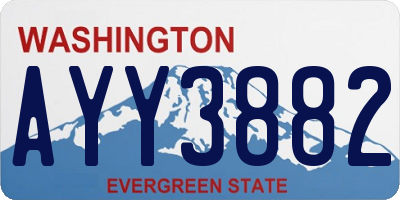 WA license plate AYY3882