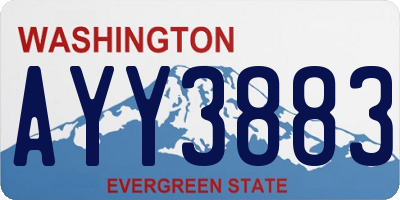 WA license plate AYY3883