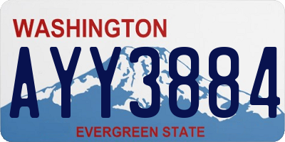 WA license plate AYY3884