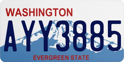 WA license plate AYY3885