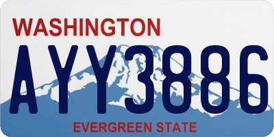 WA license plate AYY3886