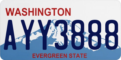 WA license plate AYY3888