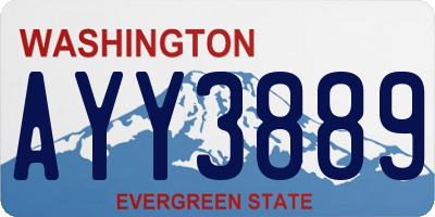 WA license plate AYY3889