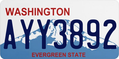 WA license plate AYY3892