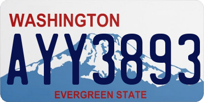 WA license plate AYY3893