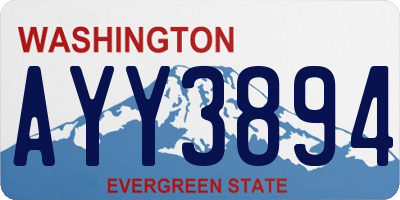 WA license plate AYY3894