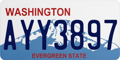 WA license plate AYY3897