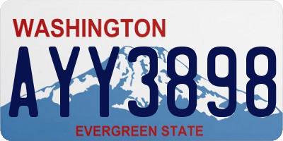 WA license plate AYY3898