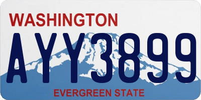 WA license plate AYY3899