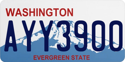 WA license plate AYY3900